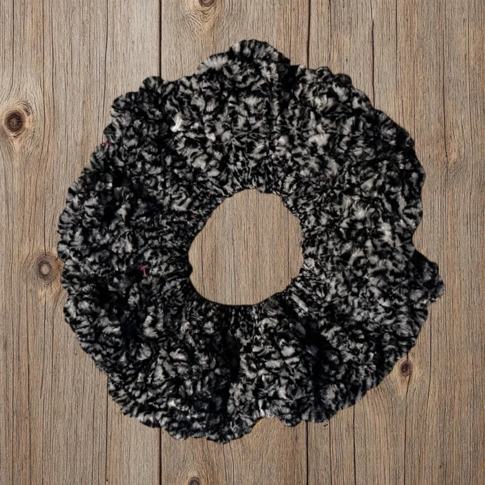Elegant Black and White Hair Scrunchie